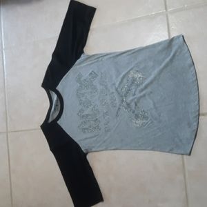 Rockware 3/4 Sleeves AC/DC Back in Black 1980 Tshirt Junior Sz 11/13 #119